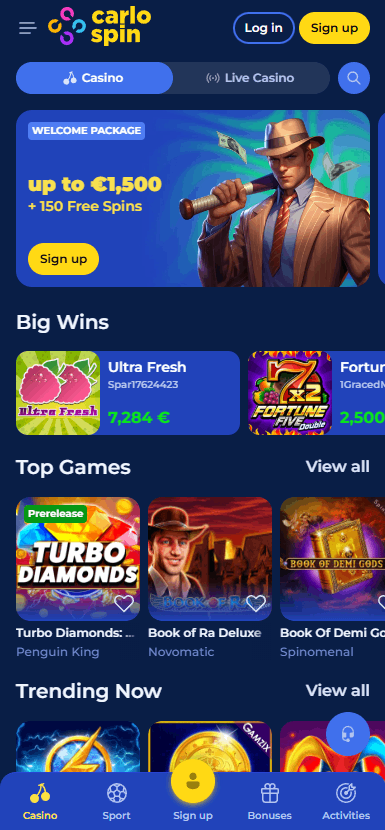 Carlospin Casino — mobiel